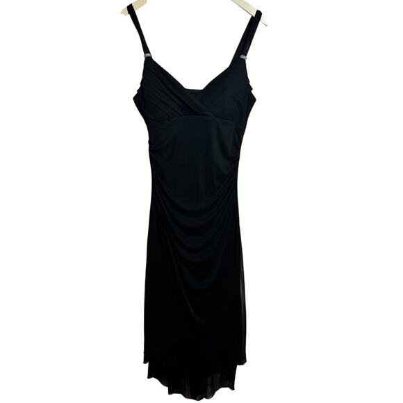 Scarlett Nite Dress Juniors 8 Black Blink Strap Midi Asym Hem Whimsygoth Witchy - Picture 1 of 11